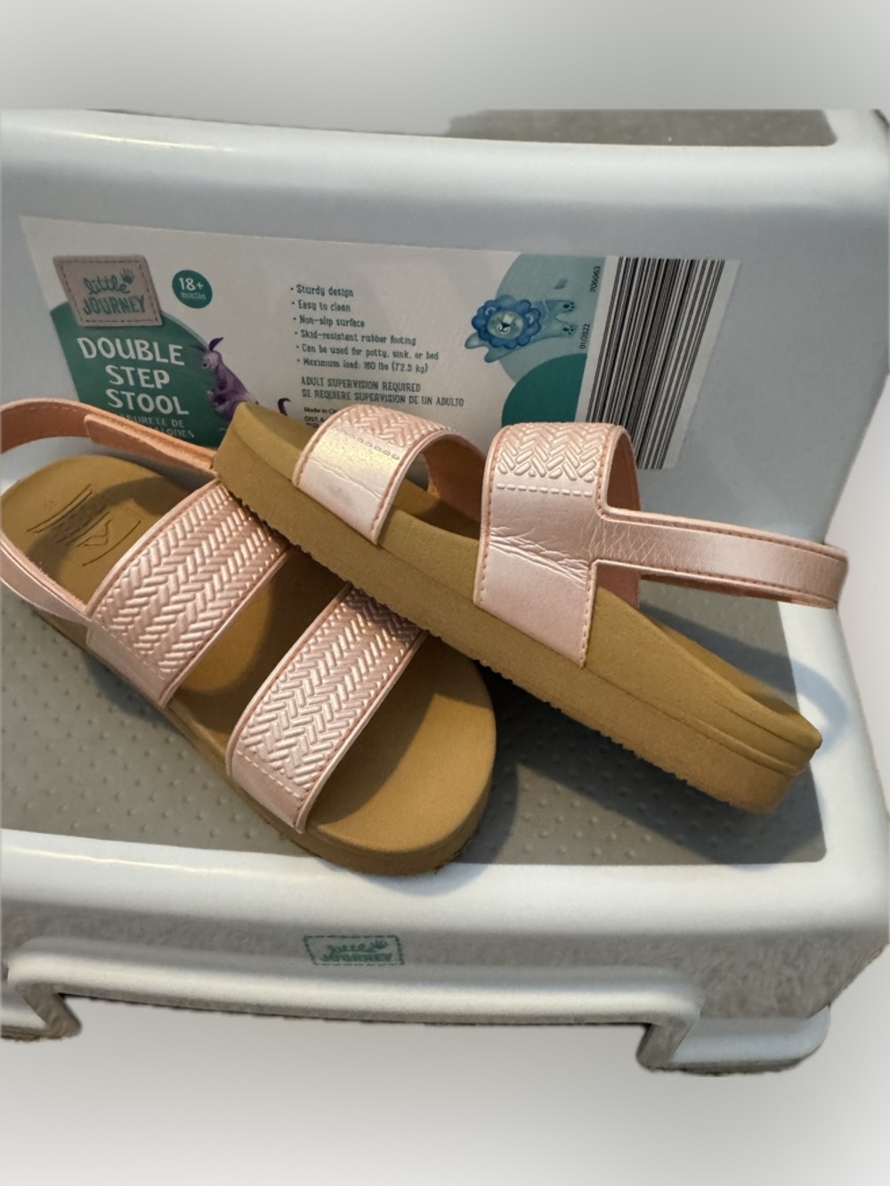 Reef Kid’s Blush Pink Dual-Strap Slide Sandals - Picture 2 of 5